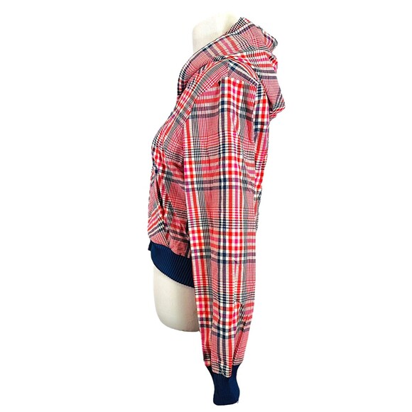 Vintage Cropped Plaid Hooded Lightweight Jacket - Picture 11 of 16